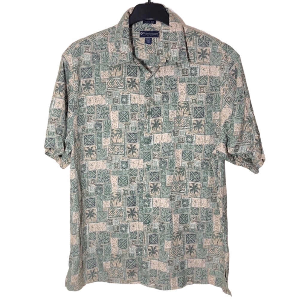 Weekender Silk Blend Button Down Shirt Mens Size XL Perfect for Vacation